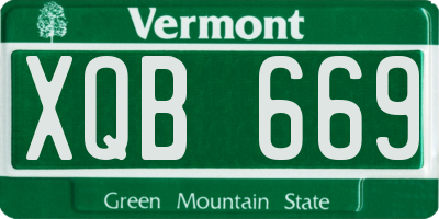 VT license plate XQB669