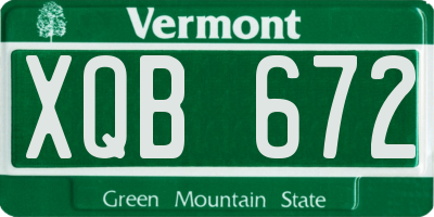 VT license plate XQB672