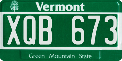 VT license plate XQB673