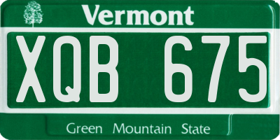 VT license plate XQB675