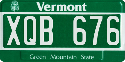 VT license plate XQB676