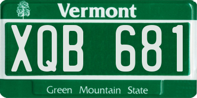 VT license plate XQB681