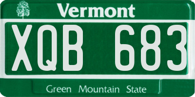 VT license plate XQB683