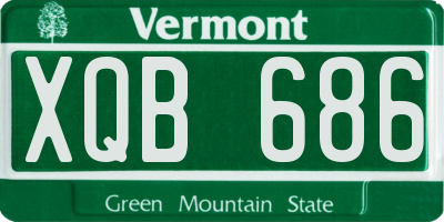 VT license plate XQB686