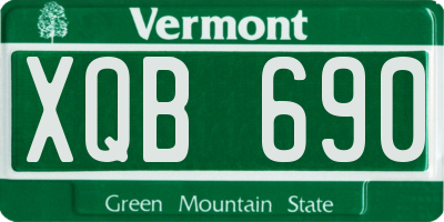 VT license plate XQB690
