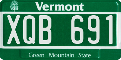 VT license plate XQB691
