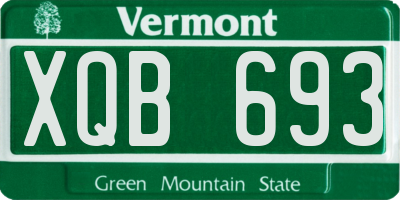 VT license plate XQB693