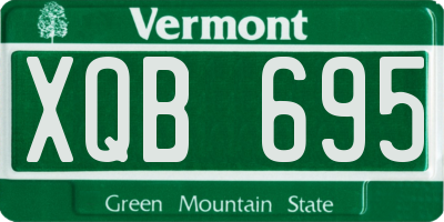 VT license plate XQB695