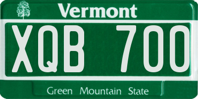 VT license plate XQB700