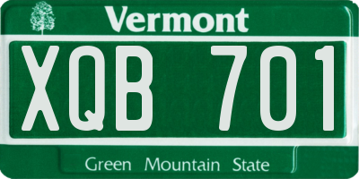 VT license plate XQB701