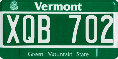 VT license plate XQB702