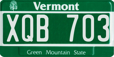 VT license plate XQB703