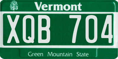 VT license plate XQB704