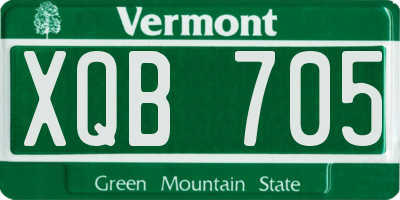 VT license plate XQB705