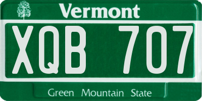 VT license plate XQB707