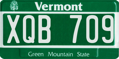 VT license plate XQB709