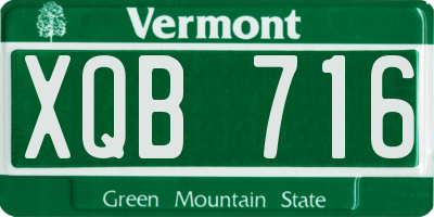 VT license plate XQB716