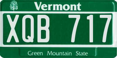 VT license plate XQB717