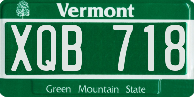 VT license plate XQB718