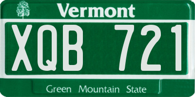 VT license plate XQB721