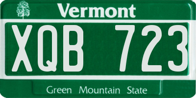 VT license plate XQB723