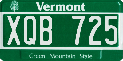 VT license plate XQB725