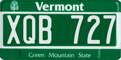 VT license plate XQB727