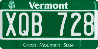 VT license plate XQB728