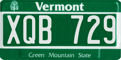 VT license plate XQB729