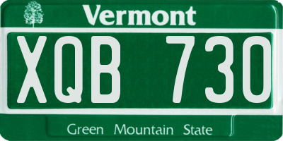 VT license plate XQB730
