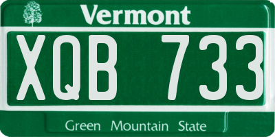 VT license plate XQB733