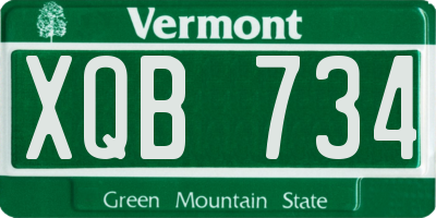 VT license plate XQB734