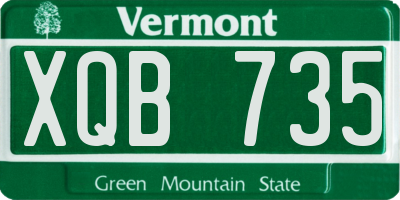 VT license plate XQB735