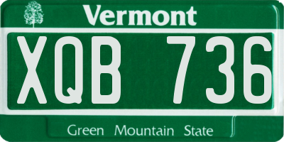 VT license plate XQB736