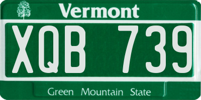 VT license plate XQB739
