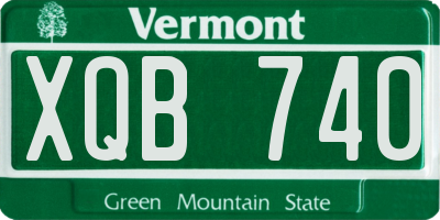 VT license plate XQB740