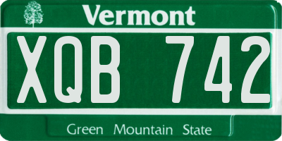 VT license plate XQB742