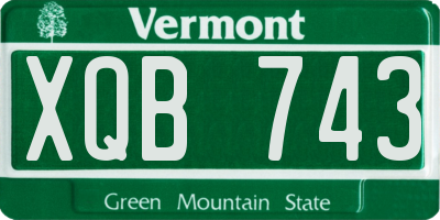 VT license plate XQB743