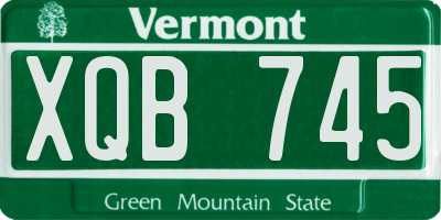 VT license plate XQB745
