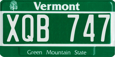 VT license plate XQB747