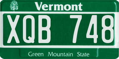 VT license plate XQB748