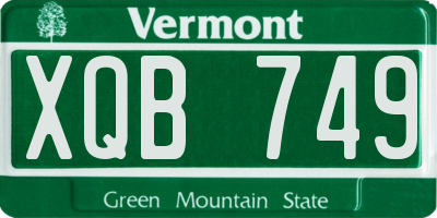VT license plate XQB749