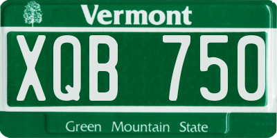 VT license plate XQB750