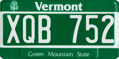 VT license plate XQB752