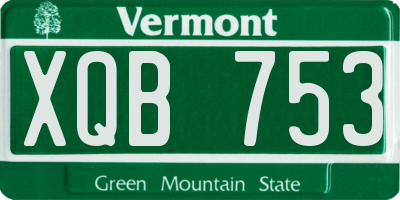 VT license plate XQB753