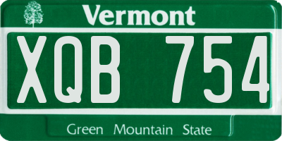VT license plate XQB754