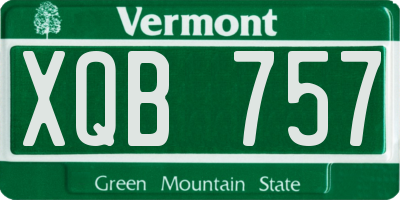 VT license plate XQB757