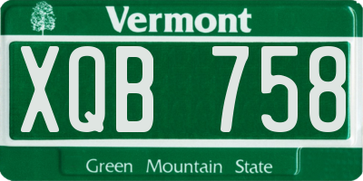 VT license plate XQB758