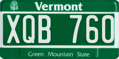 VT license plate XQB760