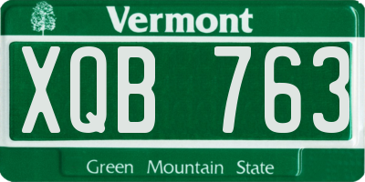 VT license plate XQB763